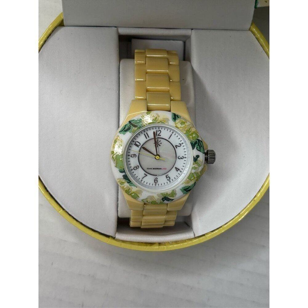 ISAAC MIZRAHI LIVE Yellow Ceramic Quartz Analog Watch